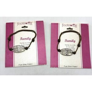 Footnotes Expandable Bracelet Family Silver Plated Pair x 2 Sisters Gift New